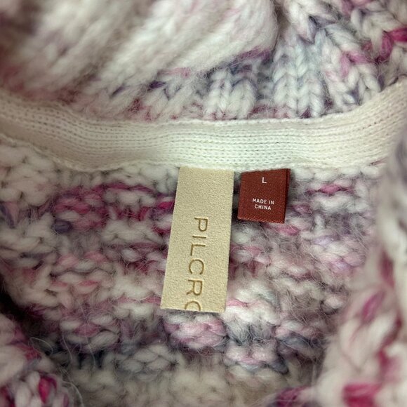 Anthro Pilcro Star Granny Cardigan Sweater Coat Cable Knit Chunky Size Large - Picture 5 of 5